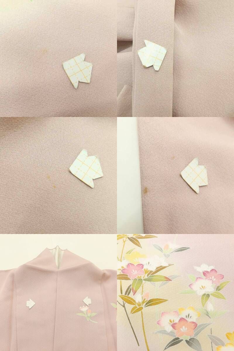 ✾まめ藤✾正絹 着物“薄柿色の春へピュン!ご機嫌な桜や桔梗 ✾まめ藤✾正絹 着物“薄柿色の春へピュン!ご機嫌な桜や桔梗