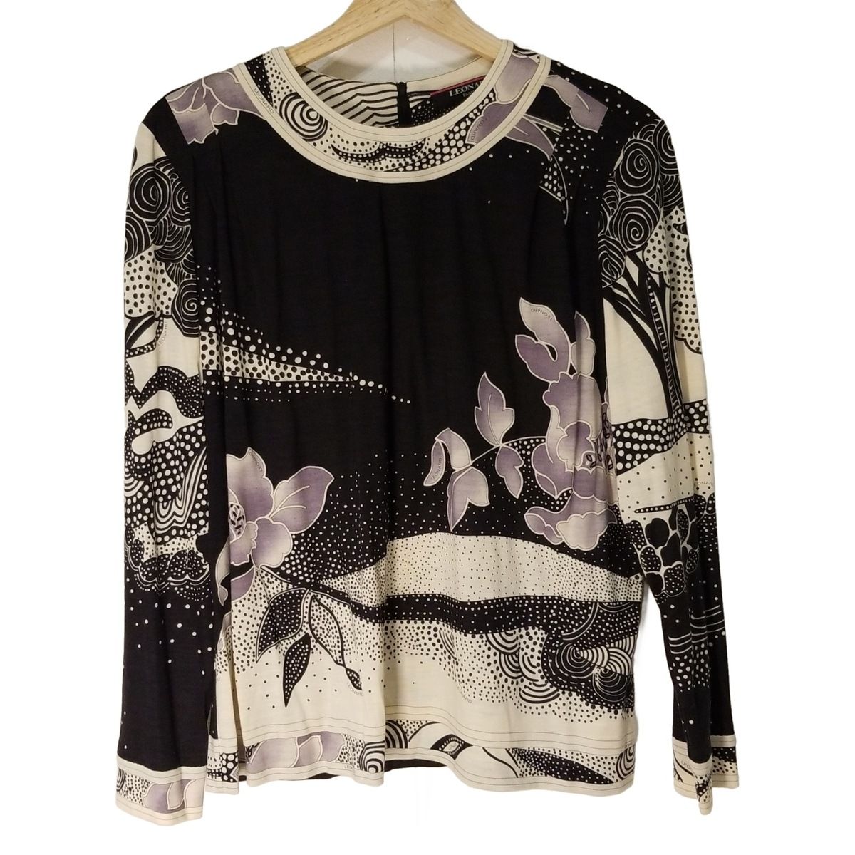 LEONARD(レオナール) 長袖カットソー サイズLL レディース - 黒