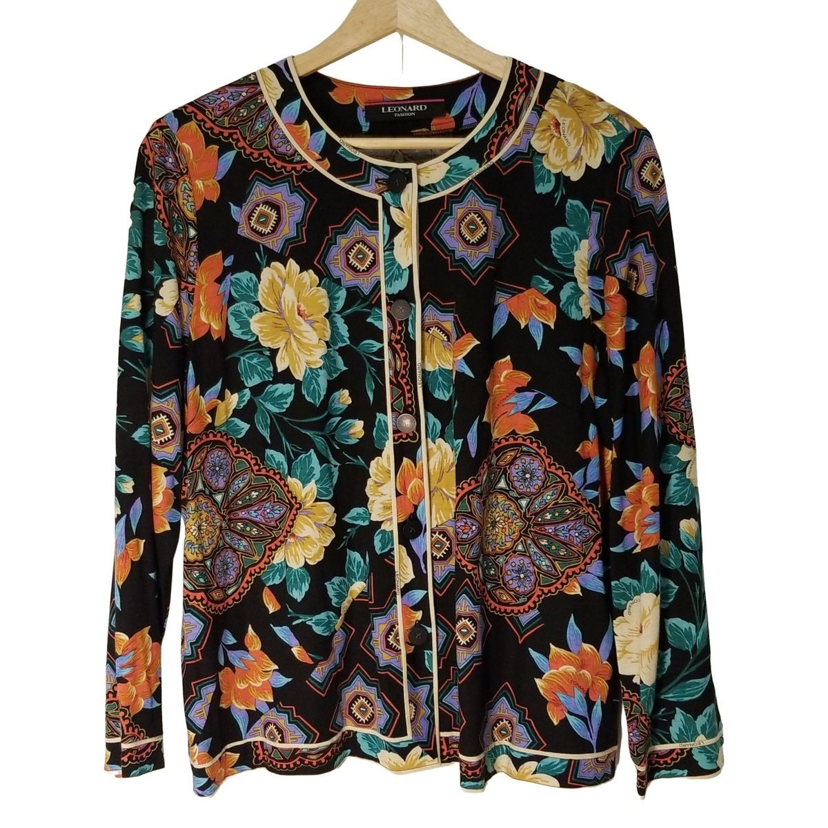 LEONARD(レオナール) カーディガン サイズLL レディース美品 - 黒