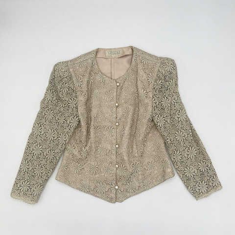 SOIR DOLCE ソワールドルチェ 総レース花柄ジャケット ホワイト 9号 〇