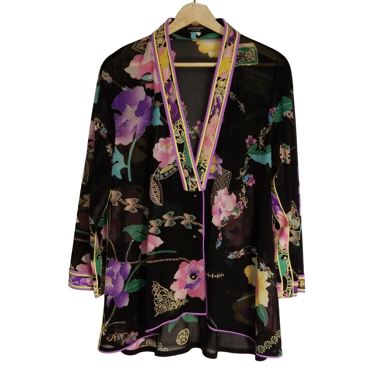 LEONARD(レオナール) カーディガン サイズ42 L レディース美品 - 黒