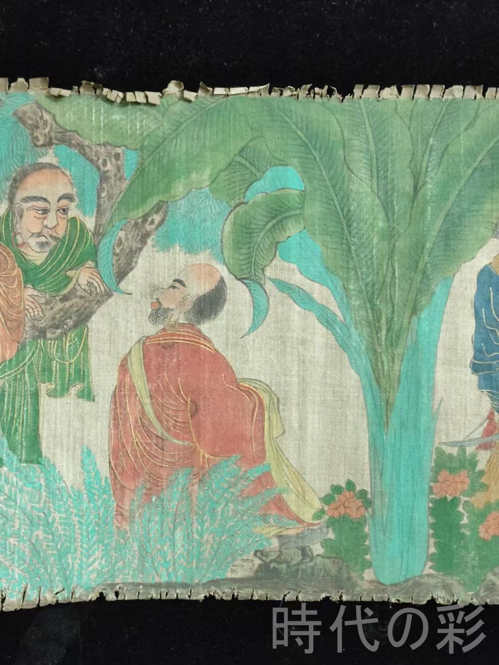  中国古美術 旧蔵 明時代 丁雲鵬羅漢画 純手描き 絹布畫 水墨画 名人書画 中国画 墨寶妙品 中国書道 掛け軸 骨董 人物画 絵画