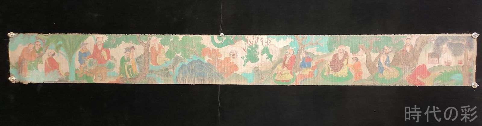 中国古美術.旧蔵.明時代 丁雲鵬羅漢画 純手描き.絹布畫.水墨画.名人書画.中国画.墨寶妙品.中国書道.掛け軸.骨董