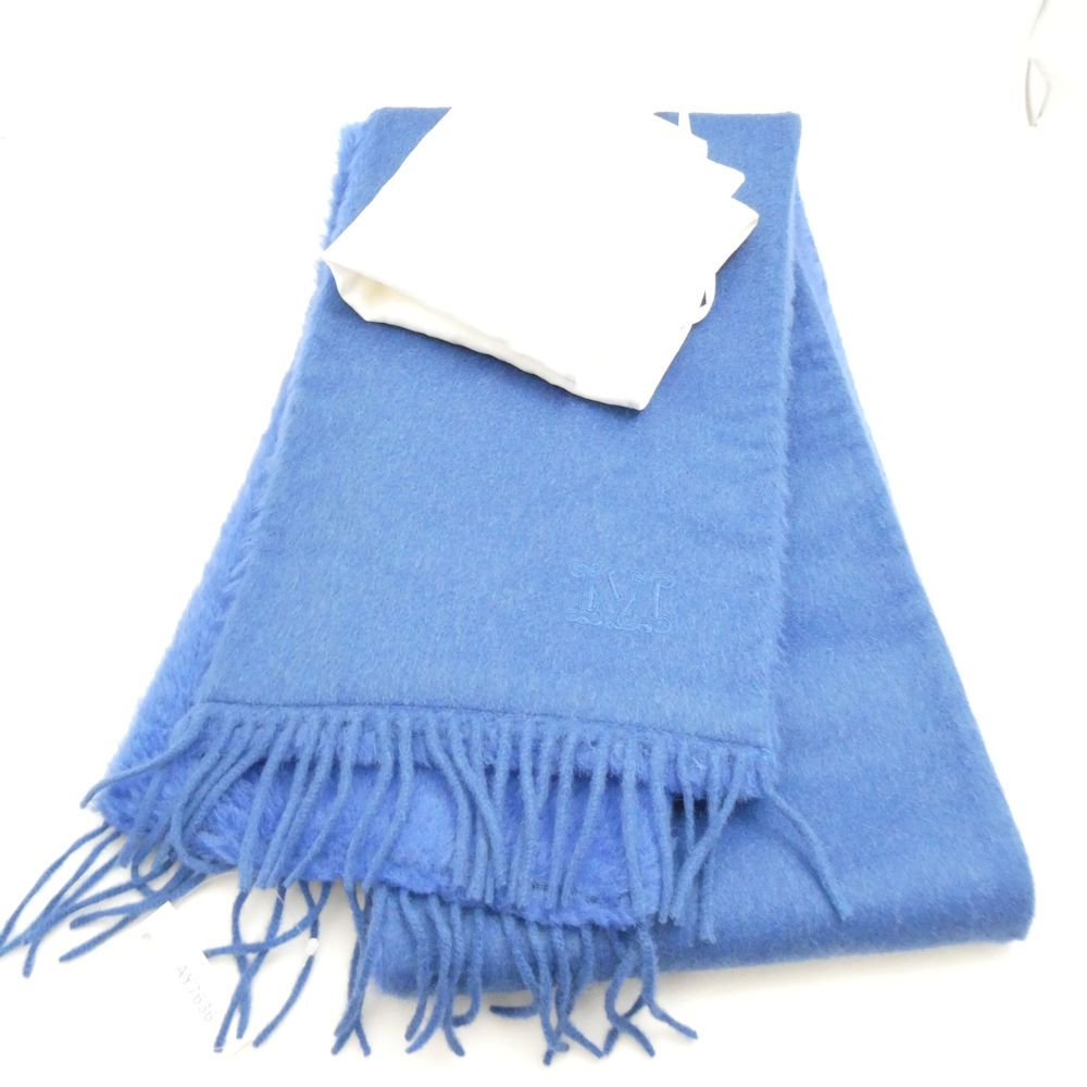 美品 MAXMARA マックスマーラ テディベアストール キャメル100％ 白