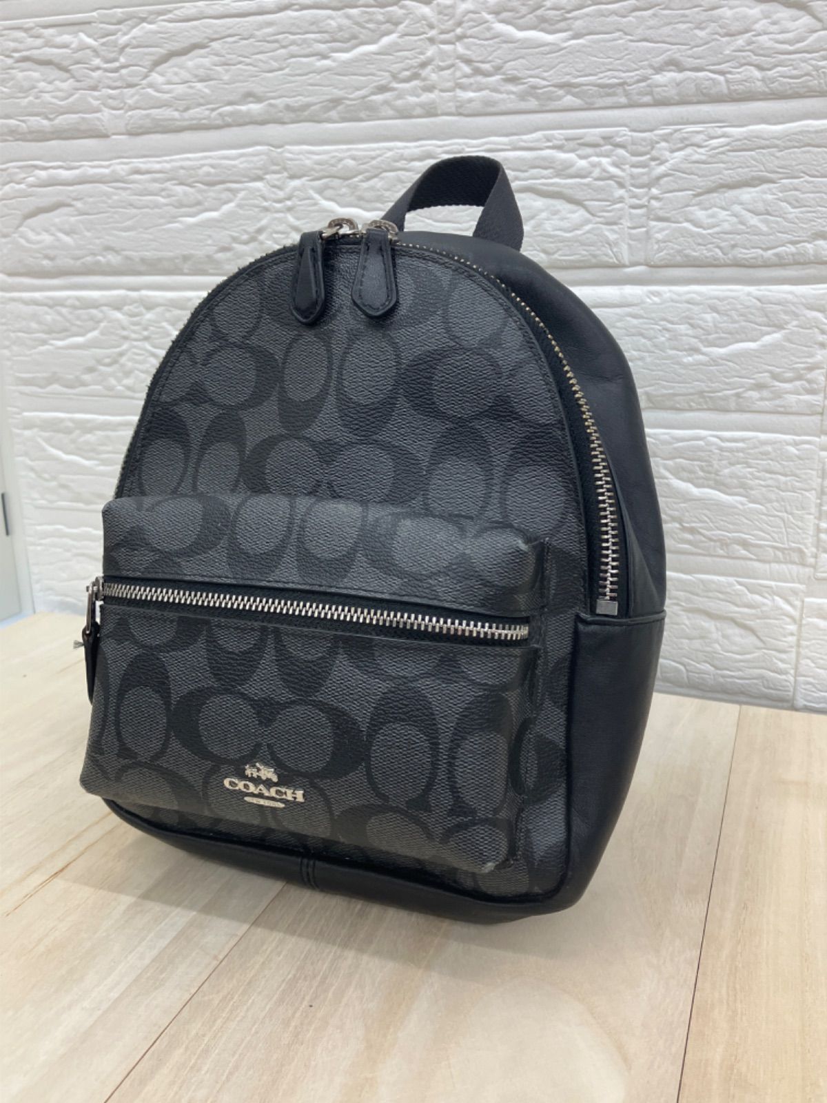 COACH コーチ レディース シグネチャー ミニバッグパック グレー