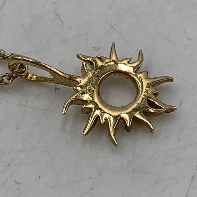 中古品】 SAAD サード 925×K24GP SUN FLARE PENDANT NECKLACE サン