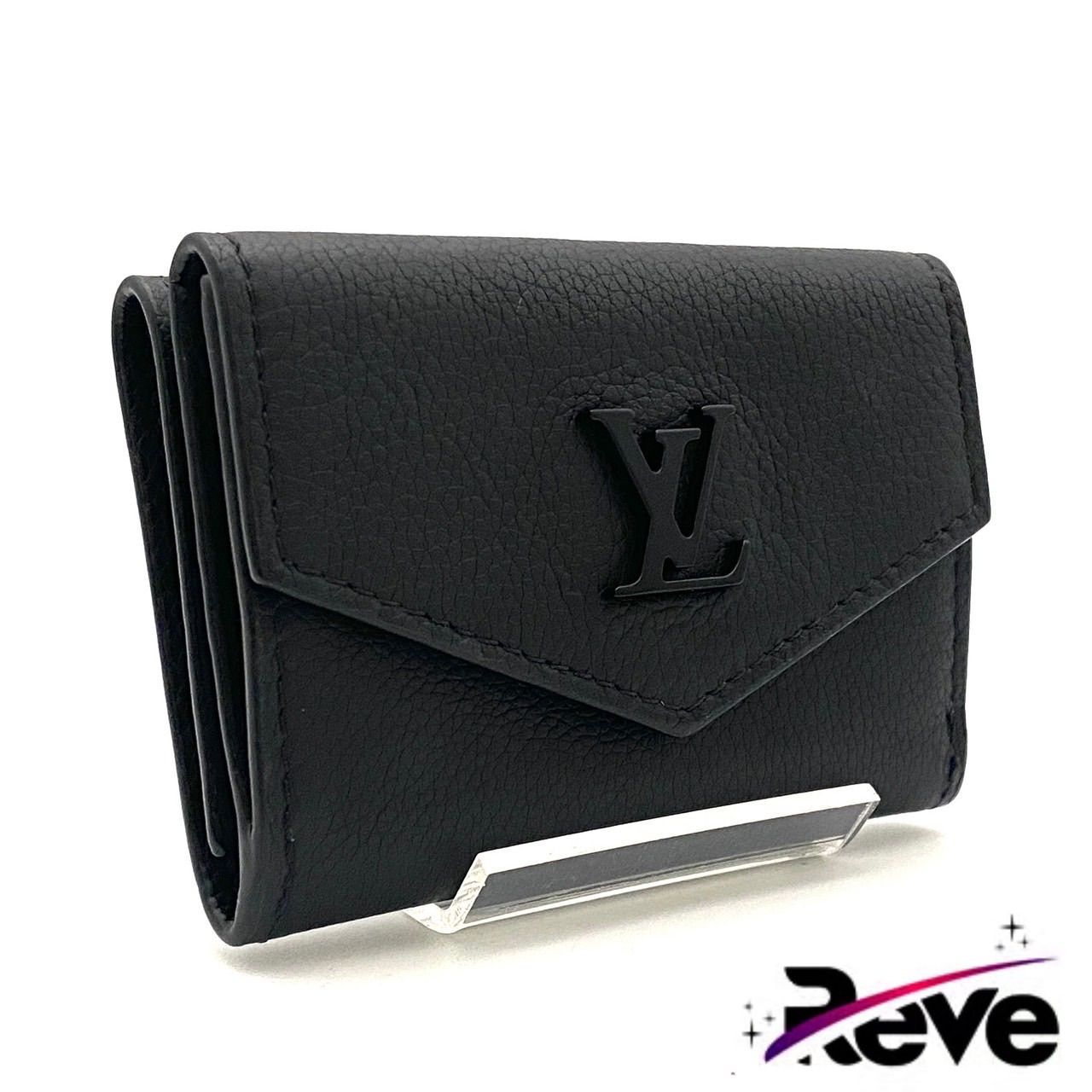 ルイヴィトン ポルトフォイユ ロック ミニ 三つ折り財布 コンパクト ブラック