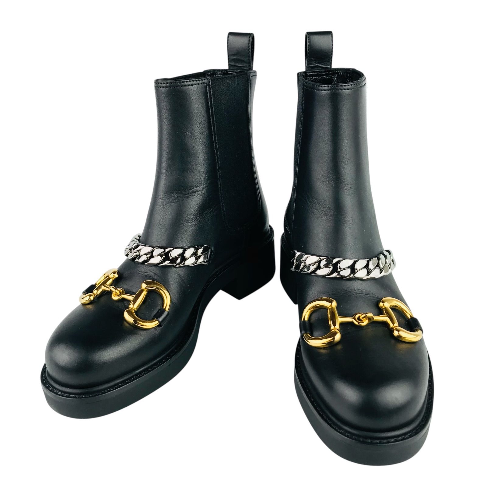 極美品☆GUCCI・グッチ レディース レザー メタルホースビット