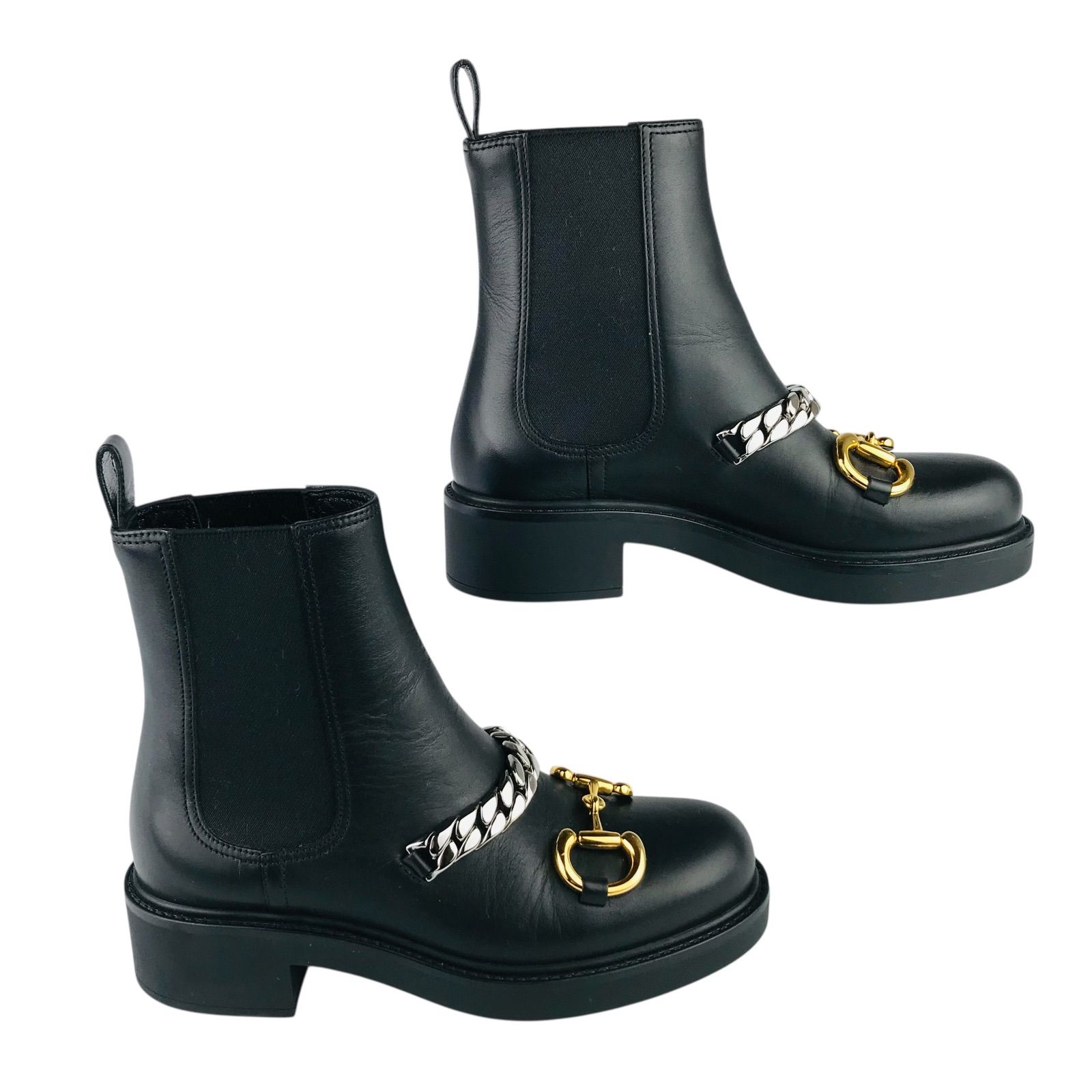 極美品☆GUCCI・グッチ レディース レザー メタルホースビット