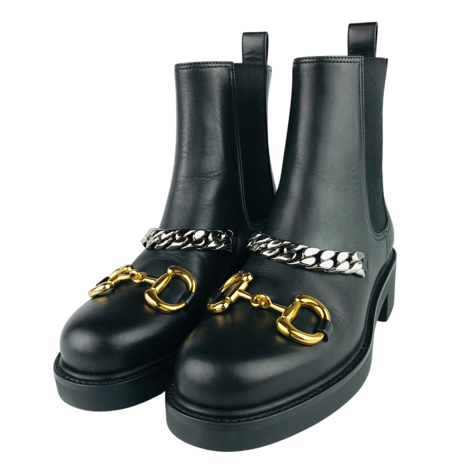 極美品☆GUCCI・グッチ レディース レザー メタルホースビット