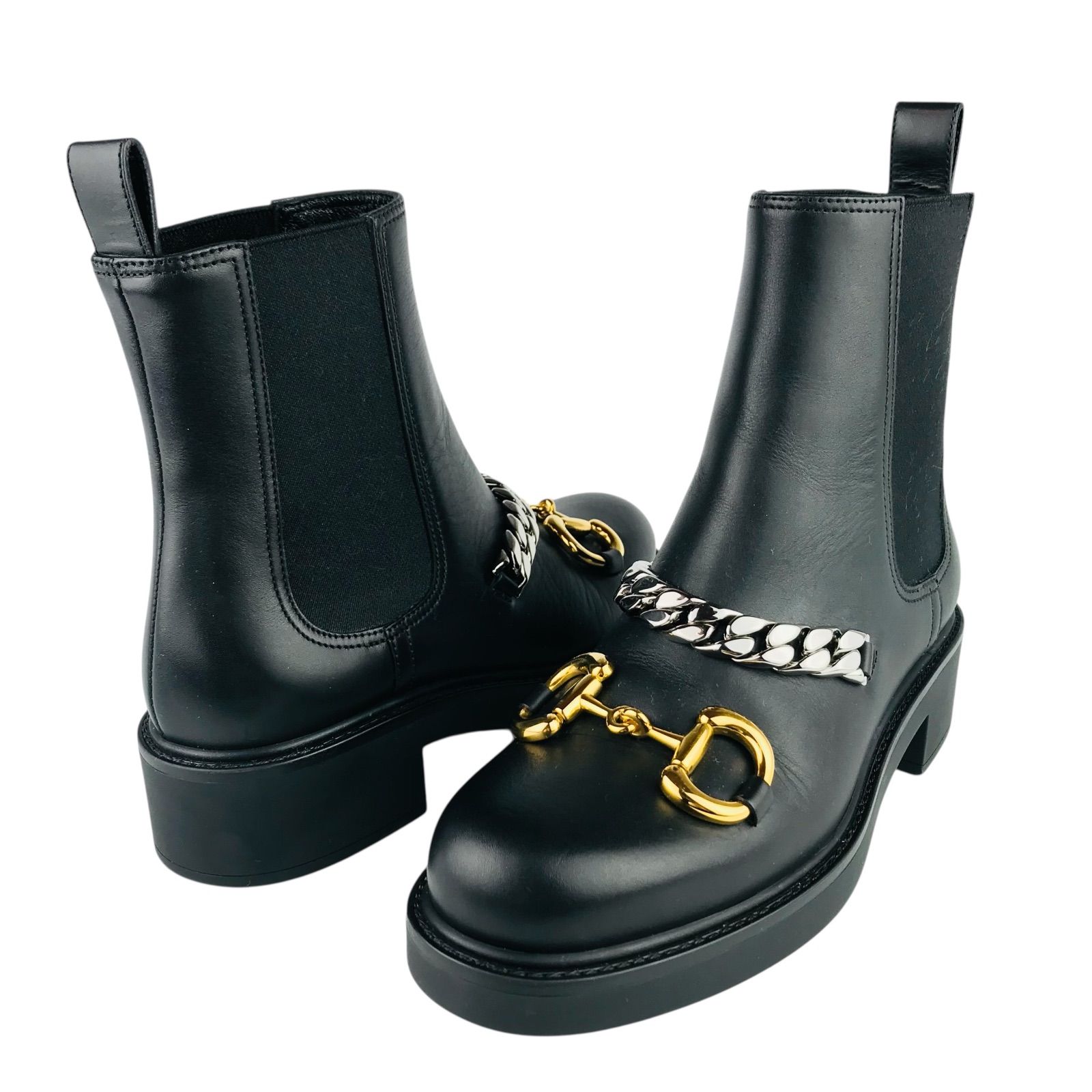 極美品☆GUCCI・グッチ レディース レザー メタルホースビット