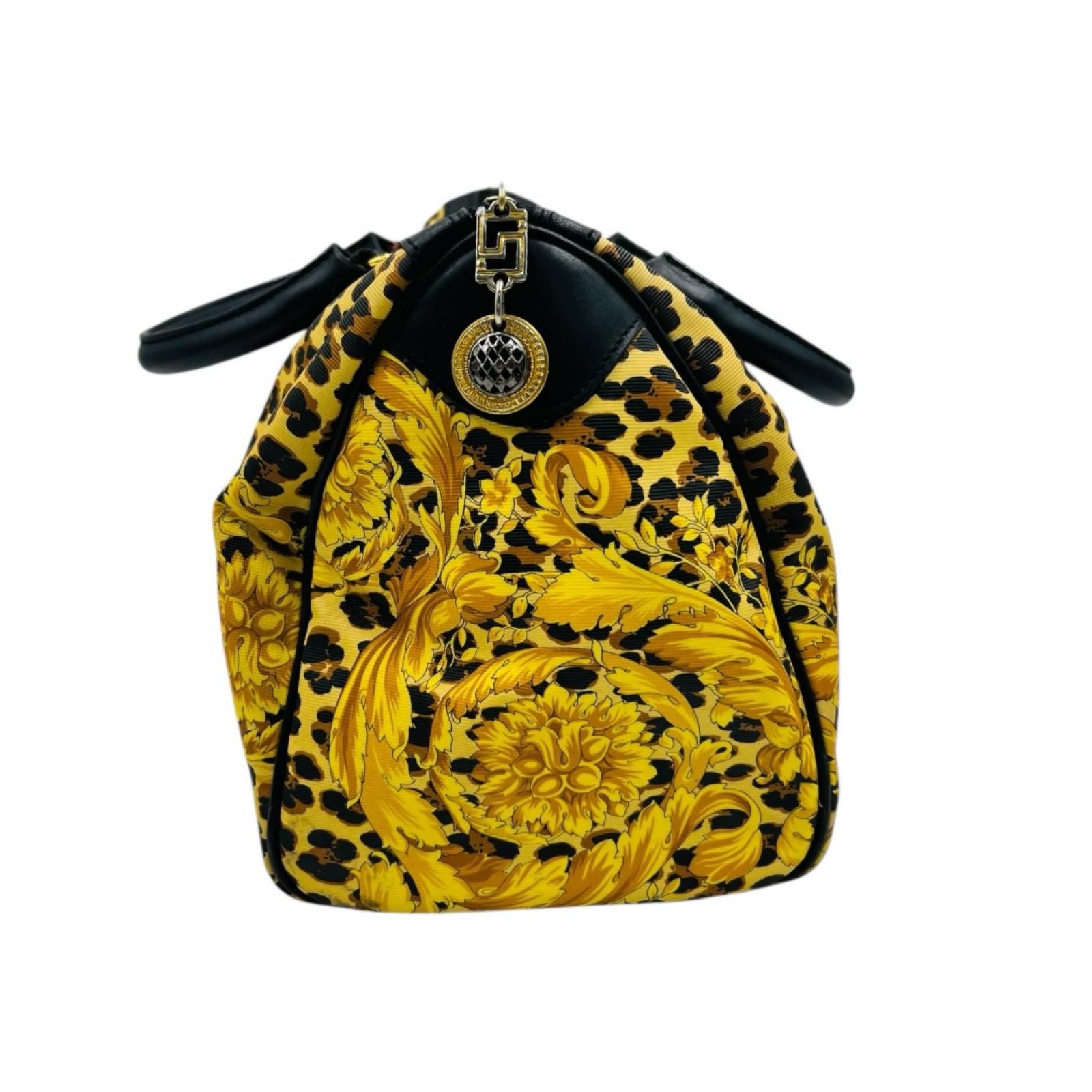 GIANNI VERSACE レオパード バロック柄 レザー ハンドバッグ ミニ