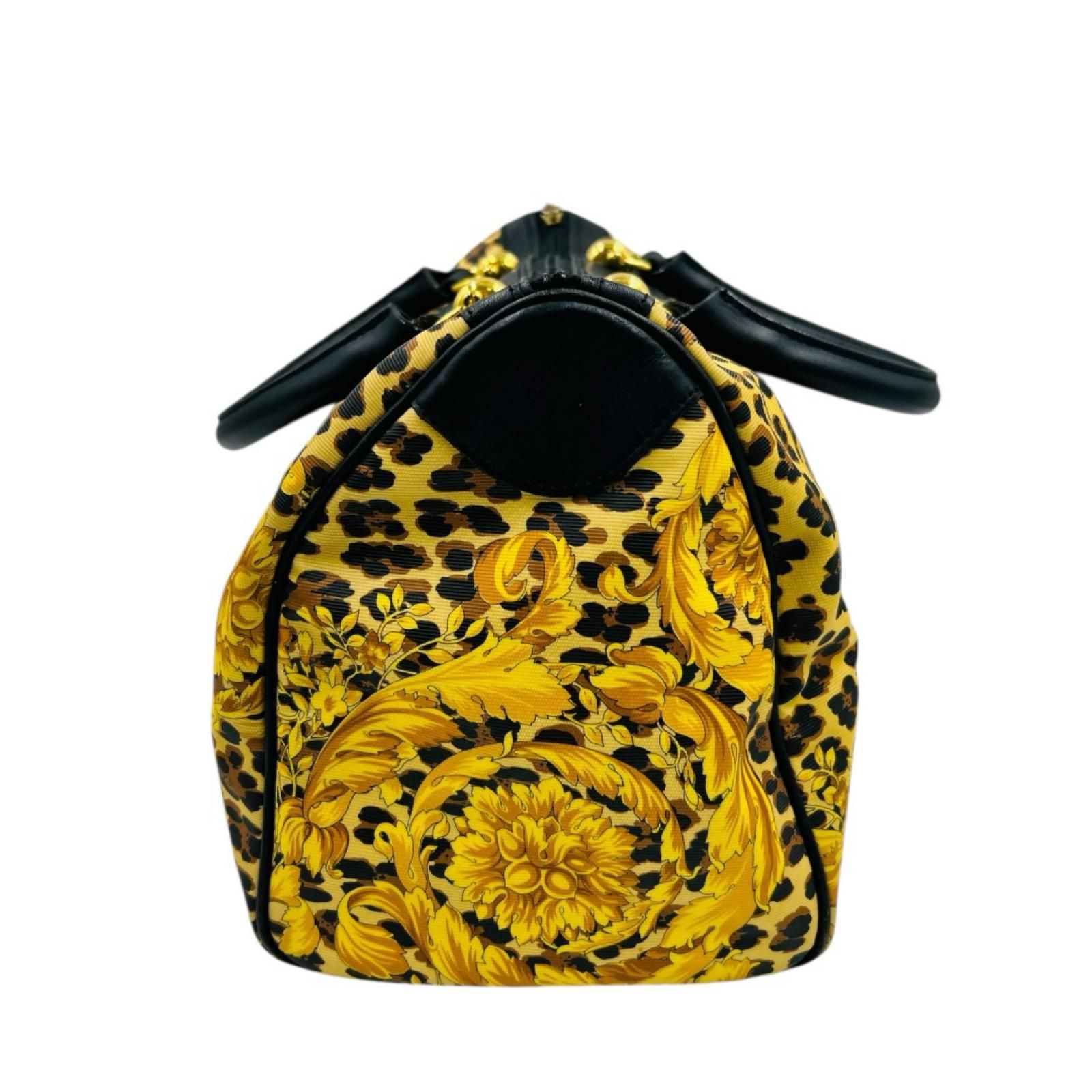 GIANNI VERSACE レオパード バロック柄 レザー ハンドバッグ ミニ