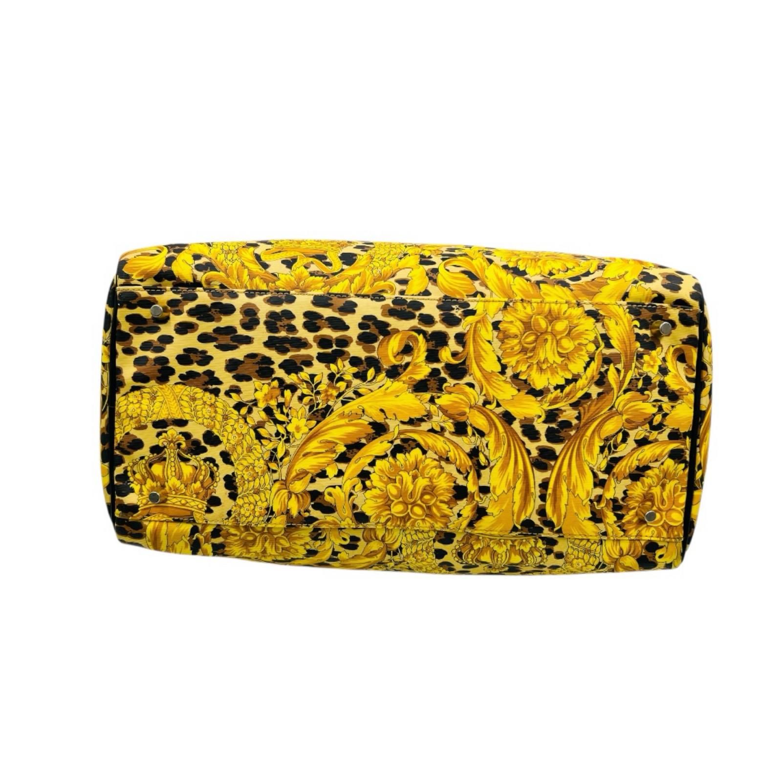 GIANNI VERSACE レオパード バロック柄 レザー ハンドバッグ ミニ