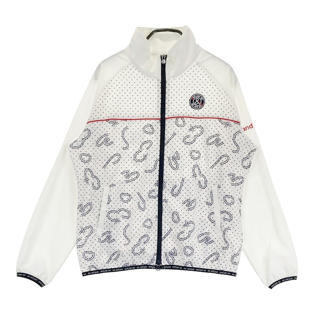 サイズ：M AND PER SE アンパスィ デザイン切替 長袖ジャケット ドット