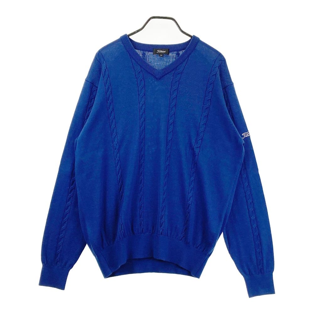 サイズ：3L TITLEIST タイトリスト Vネックニットセーター ブルー系