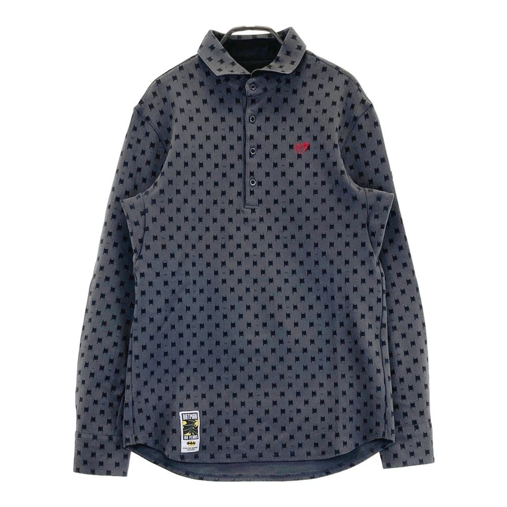 サイズ 5 MASTER BUNNY EDITION マスターバニーエディション BATMAN バットマン 長袖ポロシャツ 総柄 グレー系 ゴルフウェア メンズ ストスト