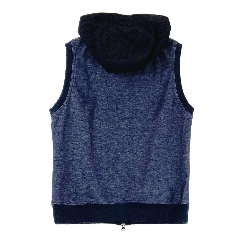 サイズ：L ROSASEN ロサーセン デニム風 フード付きジップベスト