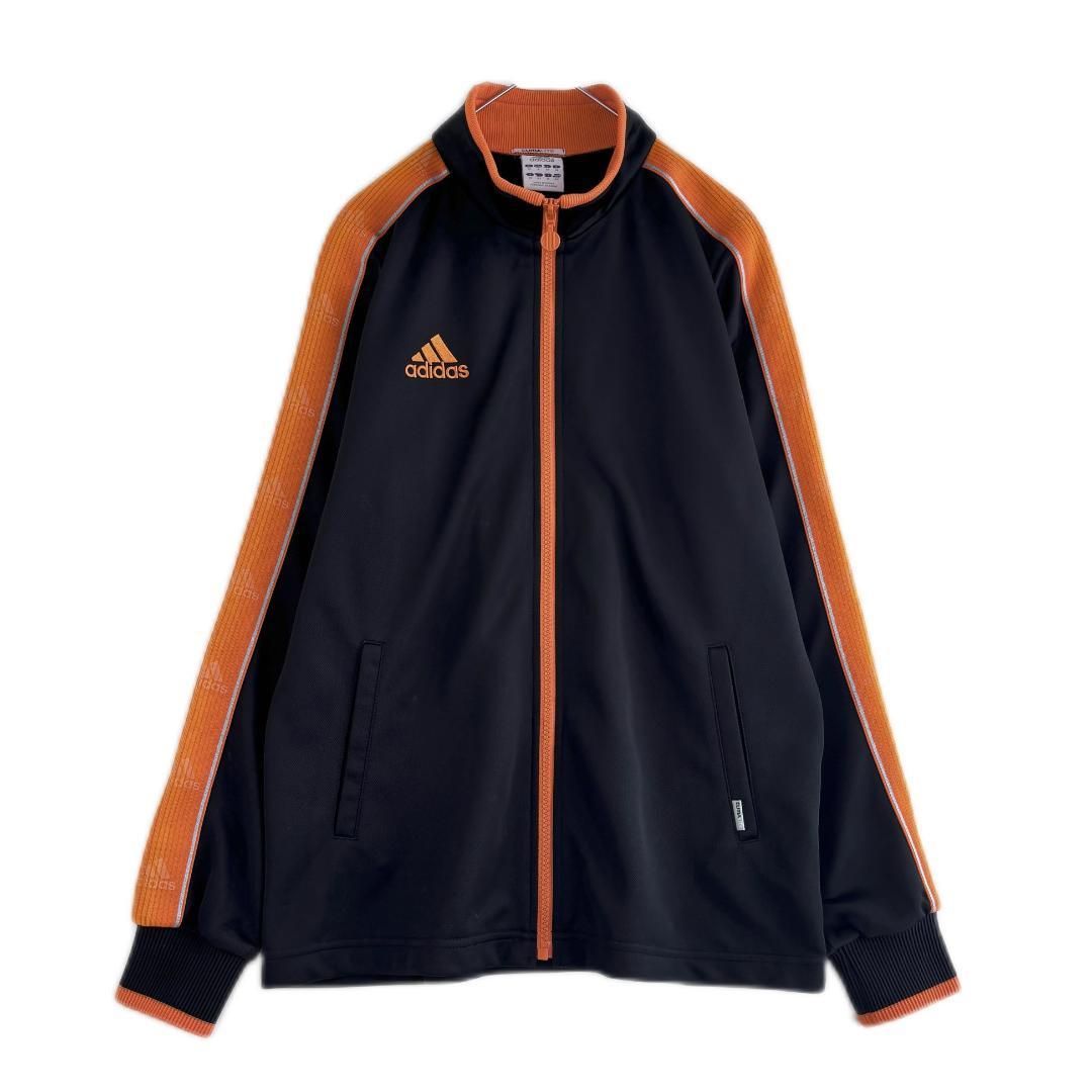 adidas トラックジャケット ジャージ 刺繍ロゴ ワンポイント オレンジ