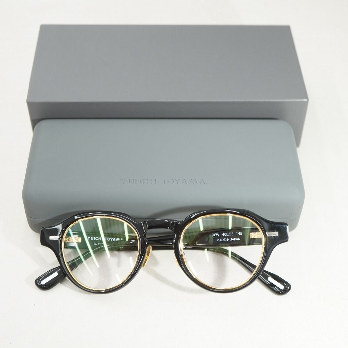 YUICHI TOYAMA ユウイチトヤマ U-129 DFW クラウンパント 眼鏡 サングラス インナーメタル ブラック ゴールド 黒 正規 1127 P