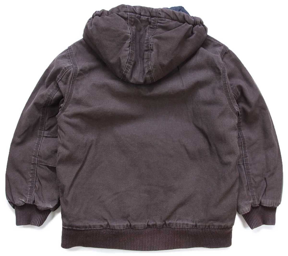 carharttカーハート キルティングライナー ダック地 アクティブジャケット パーカー 焦げ茶 ボーイズM ワーク キッズ レディース