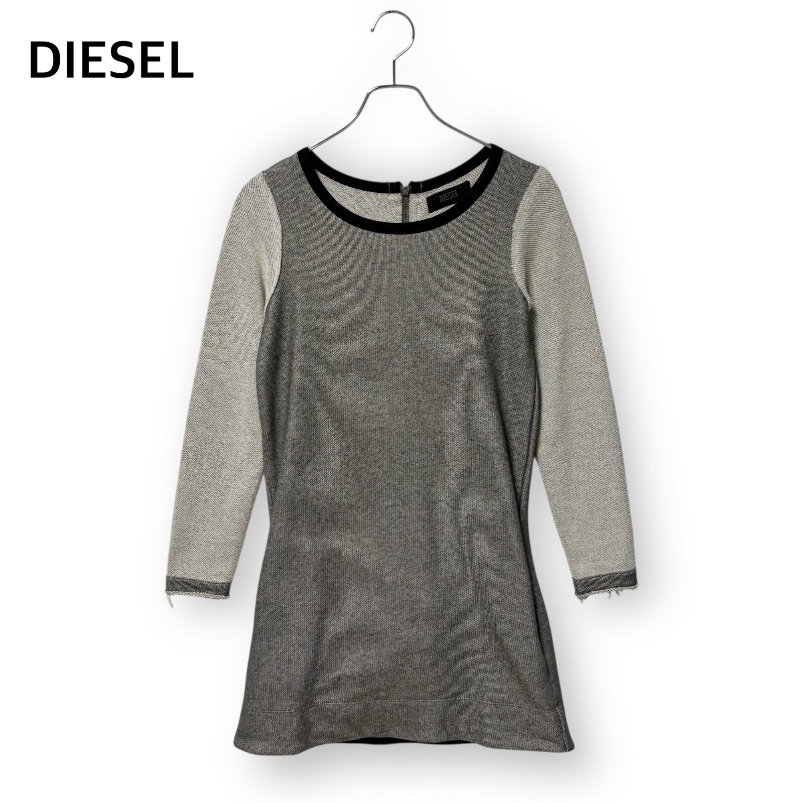ディーゼル DIESEL ラメ入り スウェットワンピース 裏毛 裏パイル 金 