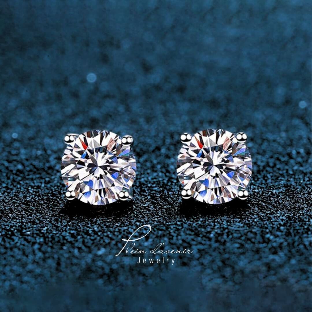 品質保証書付き 0.5ct モアサナイト 4爪 スタッドピアス ギフト