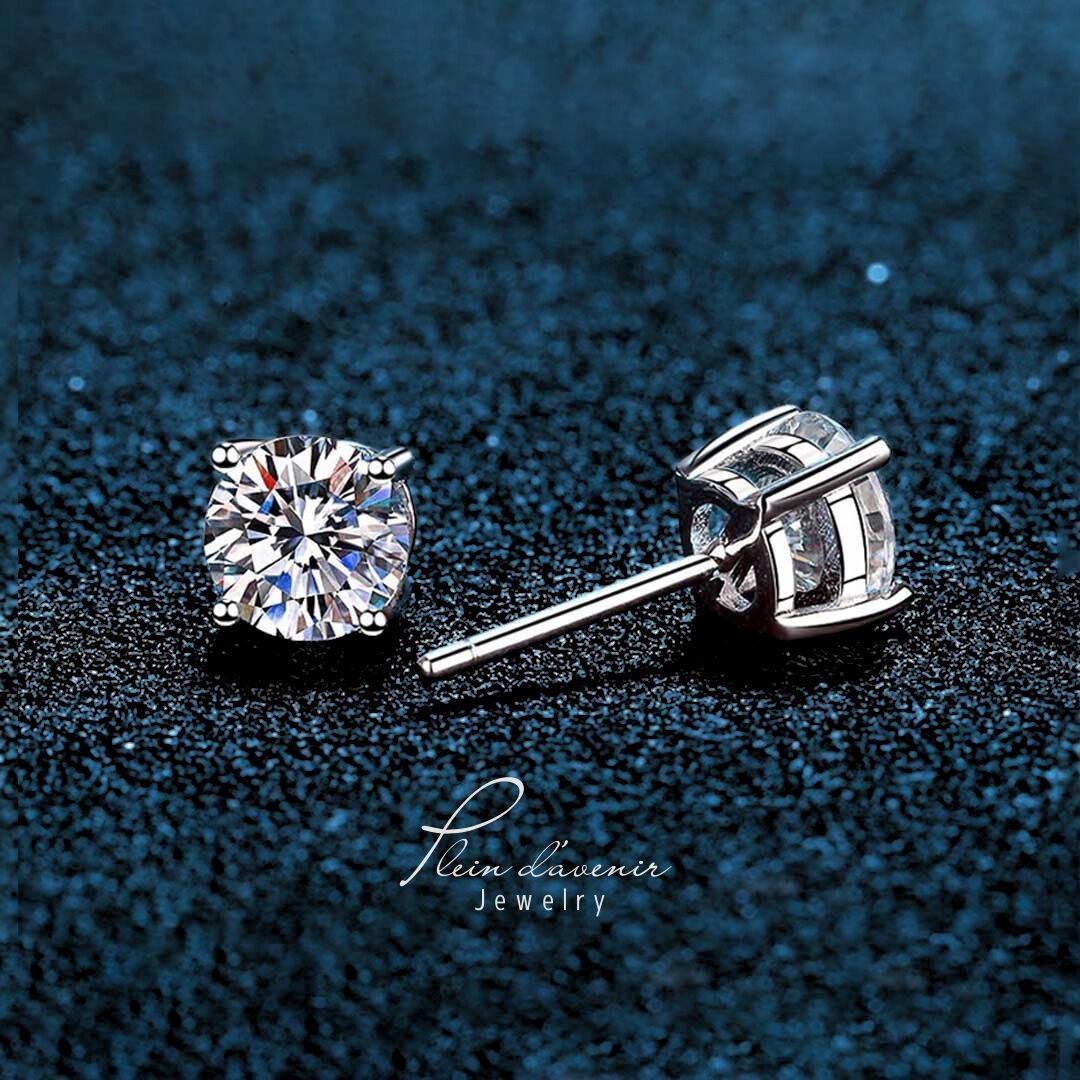 品質保証書付き 0.5ct モアサナイト 4爪 スタッドピアス ギフト