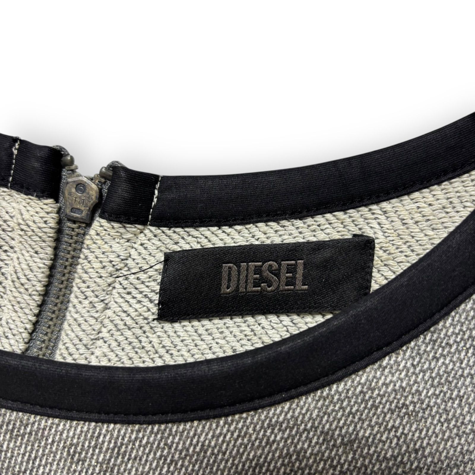 ディーゼル DIESEL ラメ入り スウェットワンピース 裏毛 裏パイル 金 