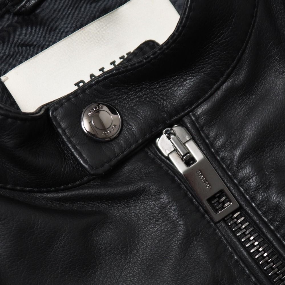 □美品□BALLY バリー ブルゾン サイズXXL シングルライダース ジップ