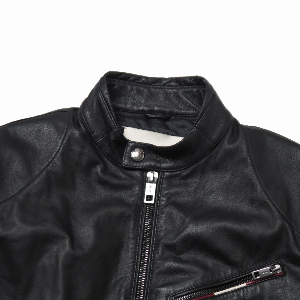 □美品□BALLY バリー ブルゾン サイズXXL シングルライダース ジップ