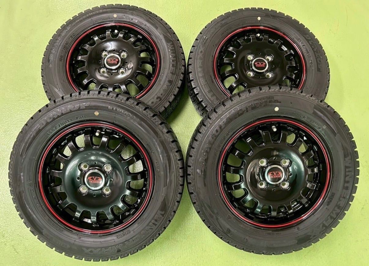 256 51 07 ウェッズ VICENTE ヴィセンテ 13 4 5 J 50 PCD 100 H 155 70 R ダンロップ ウィンターマックス バリ溝 スタッドレス