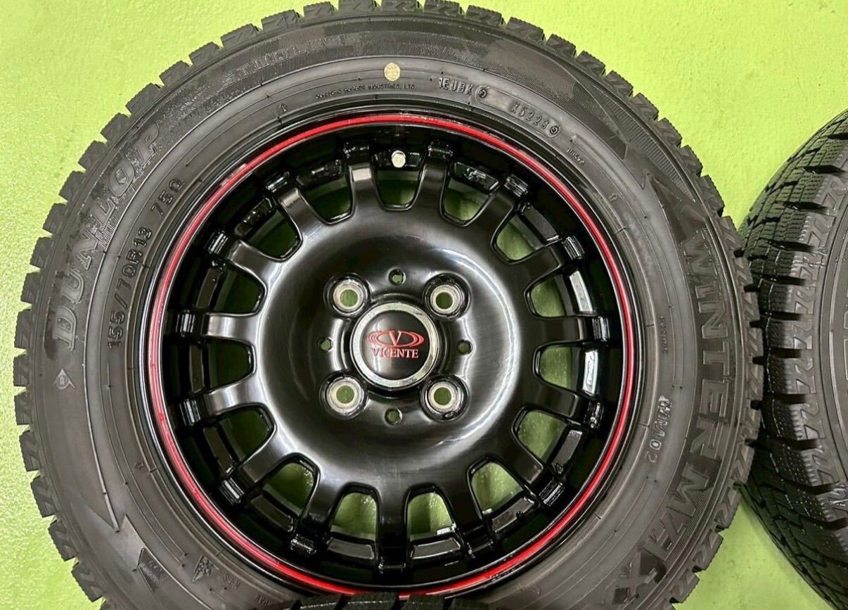 256 51 07 ウェッズ VICENTE ヴィセンテ 13 4 5 J 50 PCD 100 H 155 70 R ダンロップ ウィンターマックス バリ溝 スタッドレス