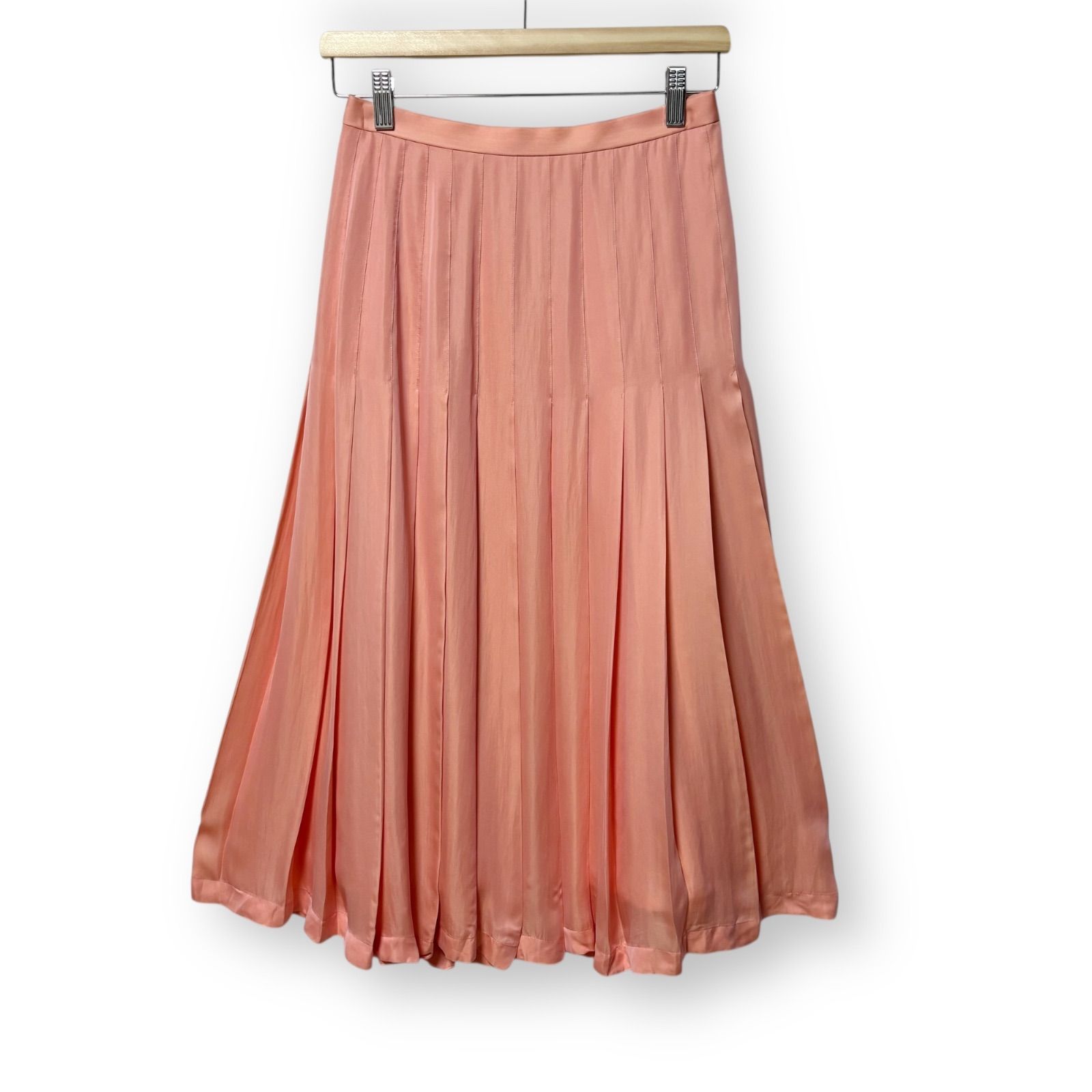 ブラミンク BLAMINK シルク混 ロング プリーツスカート とろみ素材