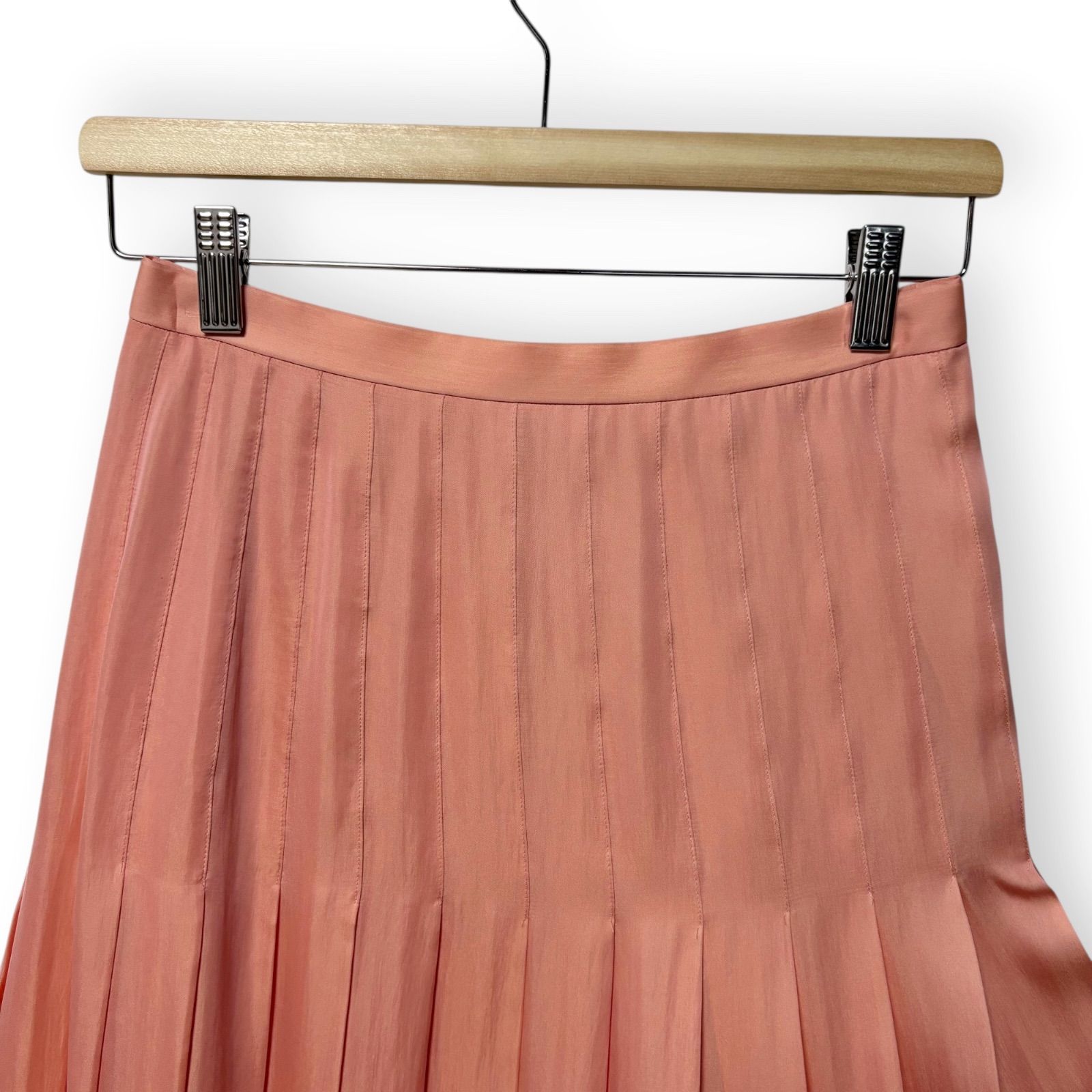 ブラミンク BLAMINK シルク混 ロング プリーツスカート とろみ素材