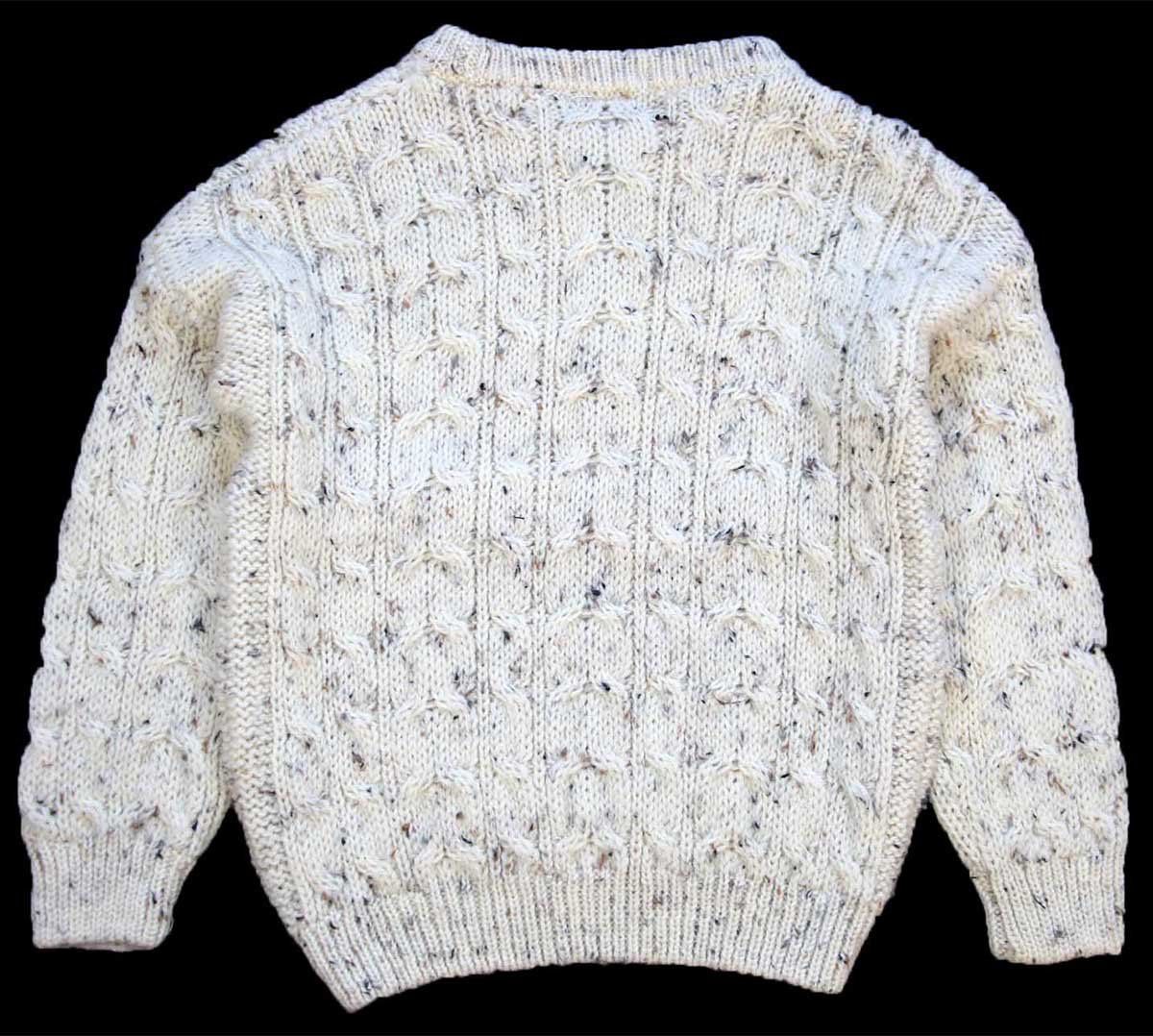 アイルランド製 River View ケーブル編み ネップ入り ウールニット