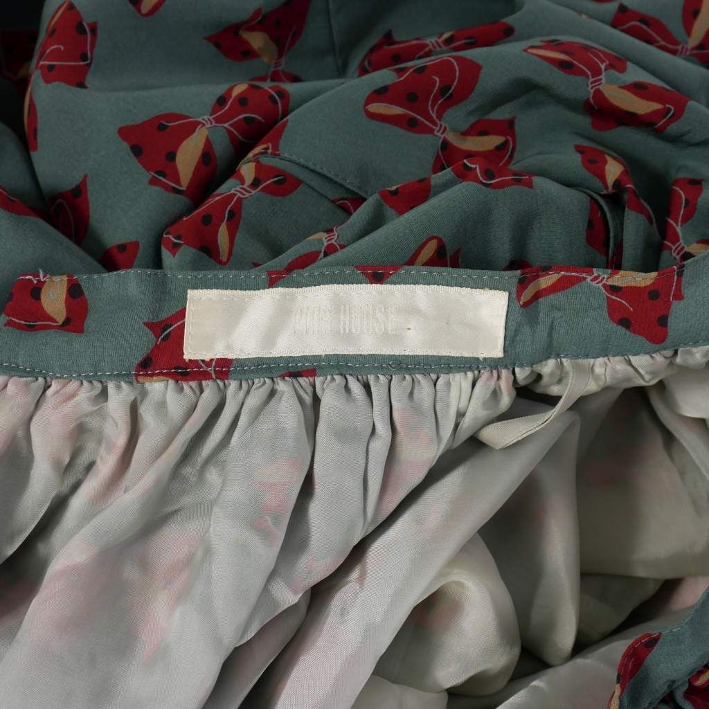 ピンクハウス PINK HOUSE ヴィンテージ リボン プリント フレア