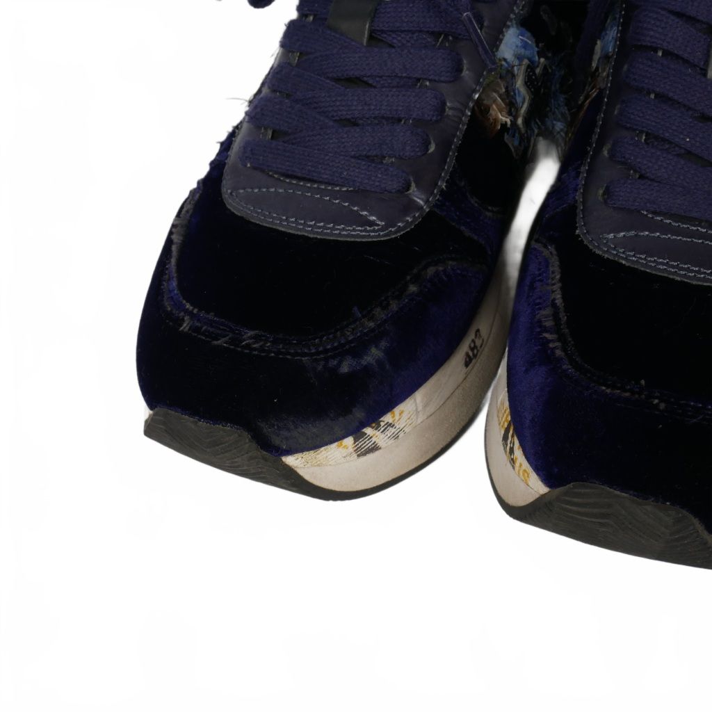 【中古】プレミアータ PREMIATA ベルベット フェザー スニーカー ベロア 37 紺 ネイビー VAR.1766 レディース プレミアータ PREMIATA ベルベット フェザー スニーカー ベロア 37 紺