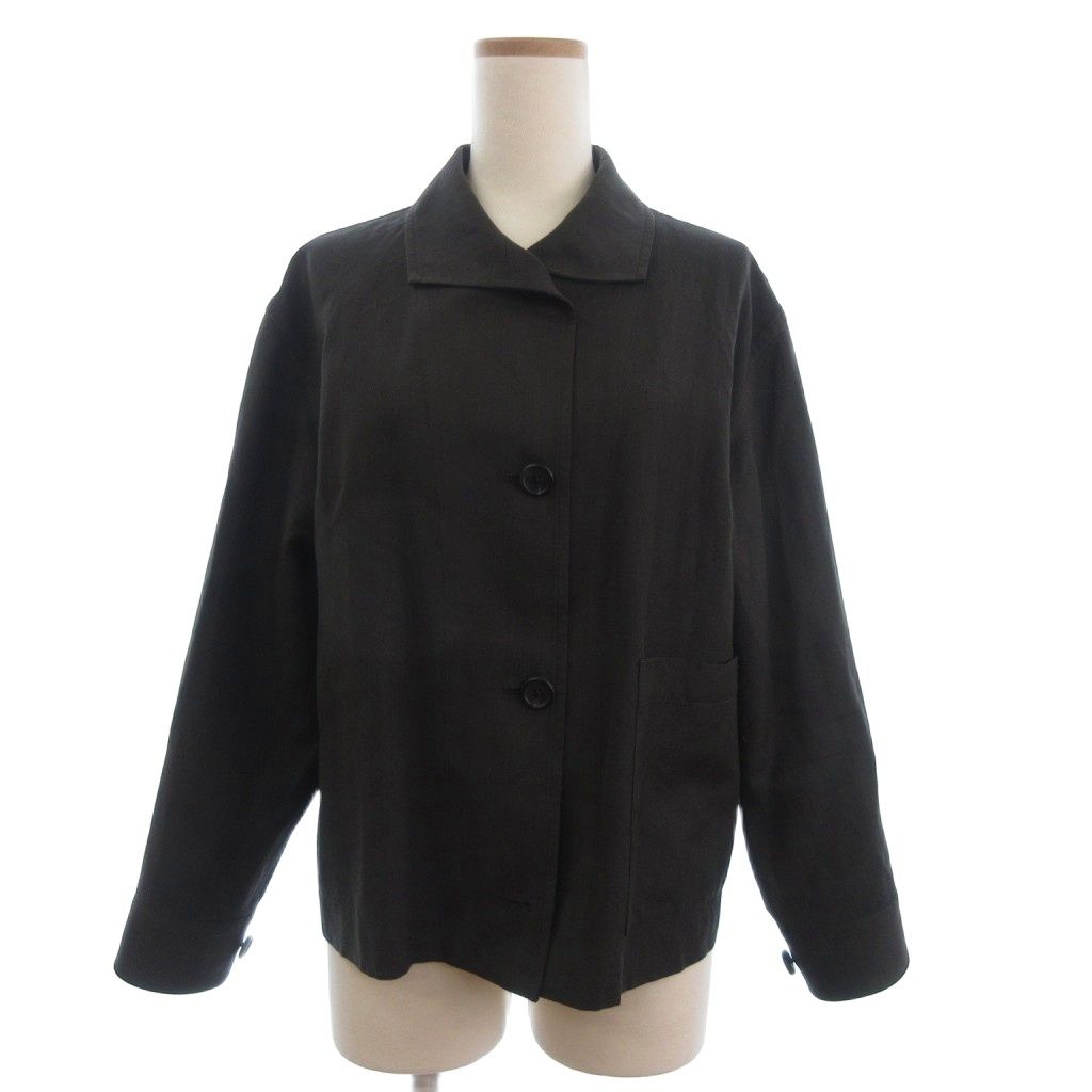 マーガレットハウエル HOWELL WOOL LINEN HOPSAC ジャケット ワークシャツジャケット 無地 リネン 578-4120005 茶 ブラウン 2