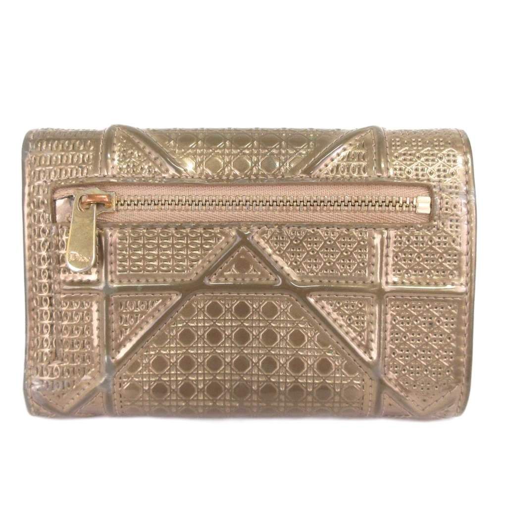 DIOR サイフ　三つ折り　ゴールド クリスチャンディオール Christian Dior ディオラマ 財布 三つ折り