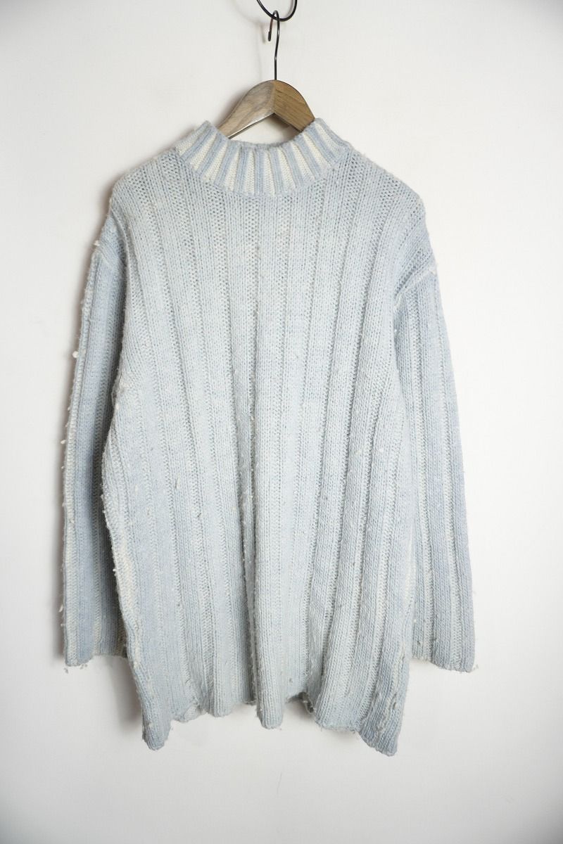 正規 21 AW OUR LEGACY アワーレガシー FUNNEL NECK ICE BLUE ACRYLIC ニット セーター ピリング加工 サイズ50 水色1124 P