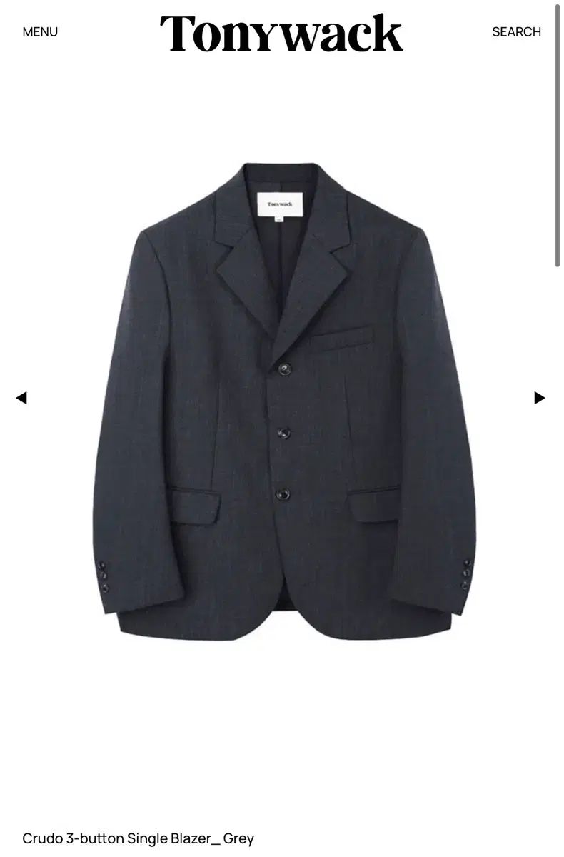 L トニーウェック クルード 3ボタン ブレーザー Grey