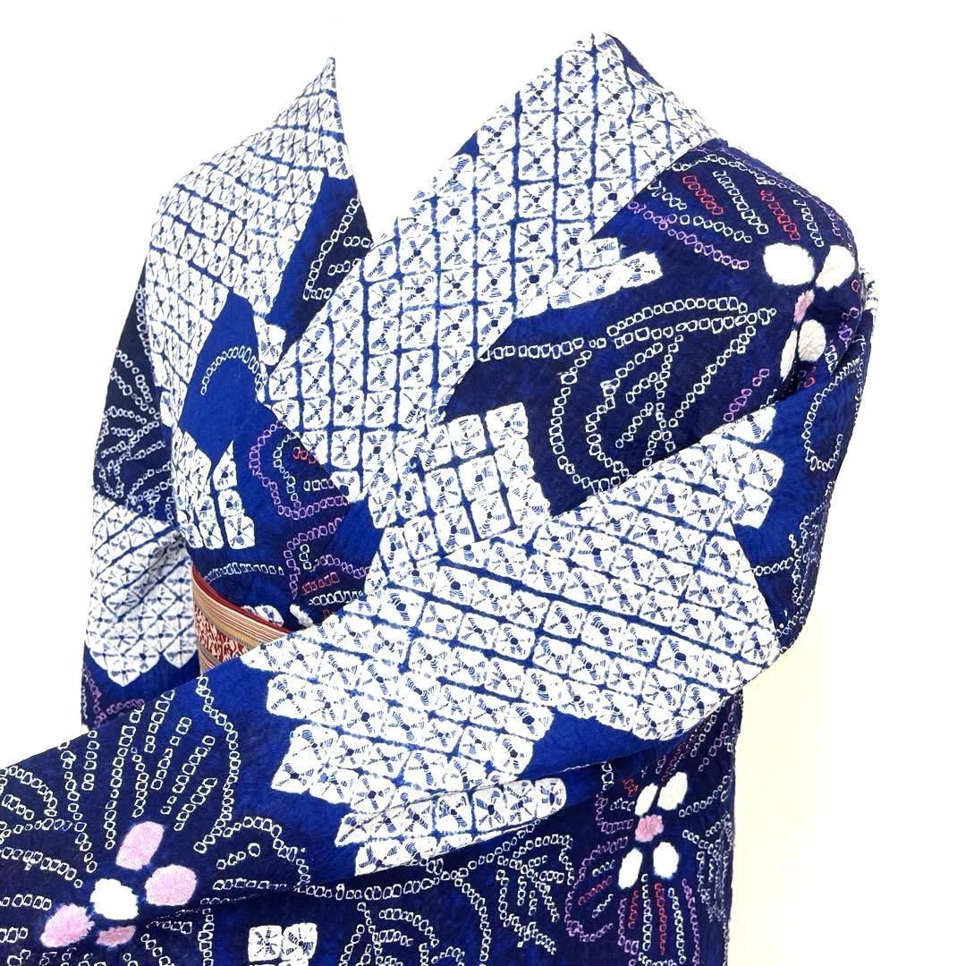 着物と帯 時流 Y 25789 ts 本場有松鳴海絞り浴衣 手縫い仕立て 白 蝶々