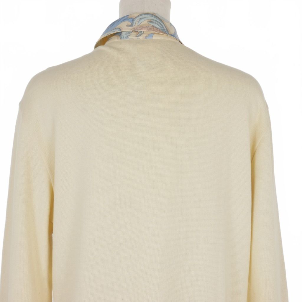 エルメス HERMES ヴィンテージ スカーフ柄 シルク コットン ニット S