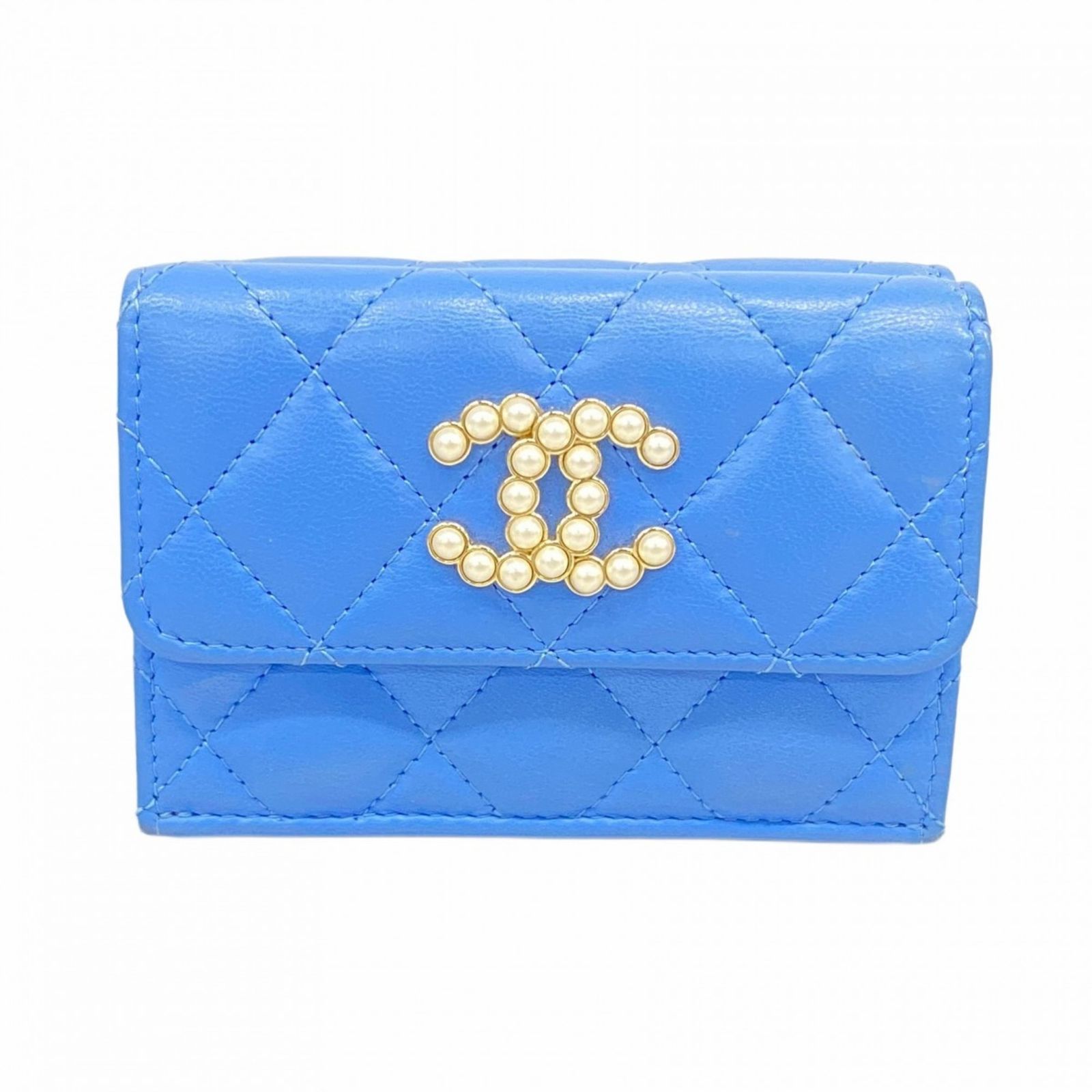 シャネル(Chanel) シャネル 三つ折り財布 マトラッセ ラムスキン