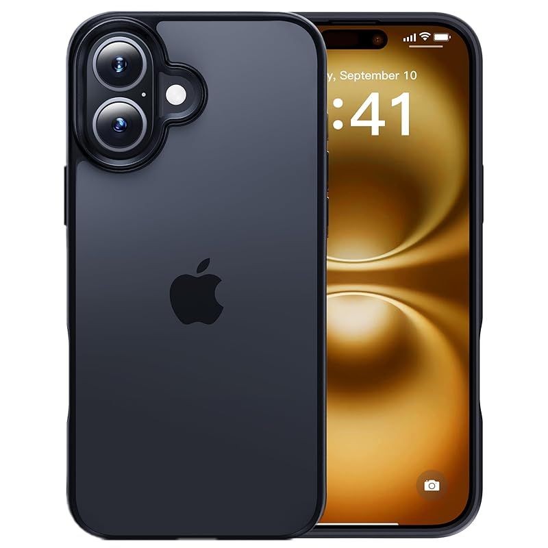 【格安，送料無料】 【米軍MIL規格・指紋防止】CASEKOO iPhone 16 用 ケース 耐衝撃 滑り止め 指紋防止 米軍MIL規格 マット仕上げ ストラップホール付き 黄変防止 耐久性 カバー ワイヤレス充電対応 アイフォン 16 用 6. スマートフォン本体
