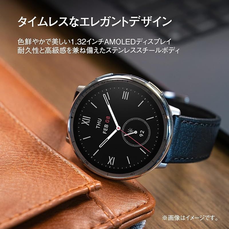Amazfit Active 2 44 mm スマートウォッチ 2000 nit高輝度 GPS内蔵 オフラインマップ AIによる音声操作と睡眠 運動管理 心拍 睡眠 健康管理 160 スポーツモード ナビゲーション ルートインポート 10日間バッテリー持続 丸型