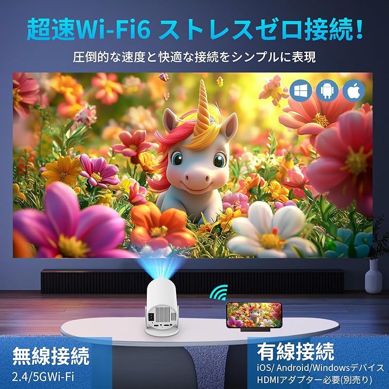 プロジェクター 家庭用 【2025最新進化AndroidTV12.0 搭載 ・18000LM