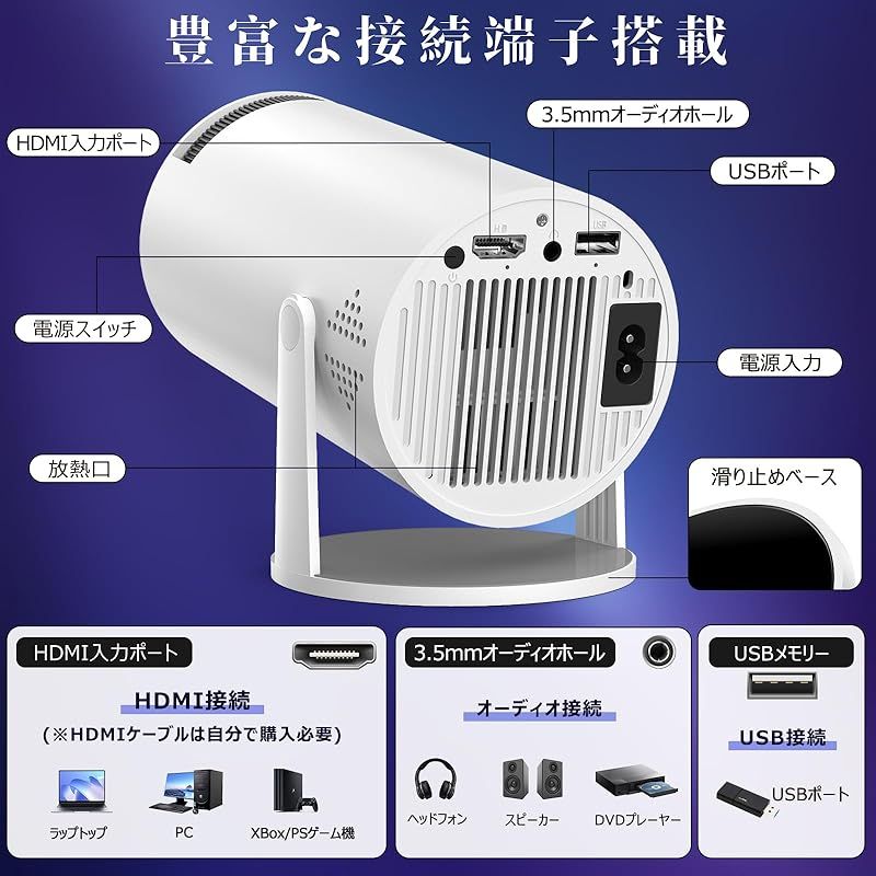 PliPla プロジェクター 家庭用【2025年新登場!18000LM・270°回転・4K PliPla プロジェクター 家庭用【2025年新登場!18000LM・270°回転・4K