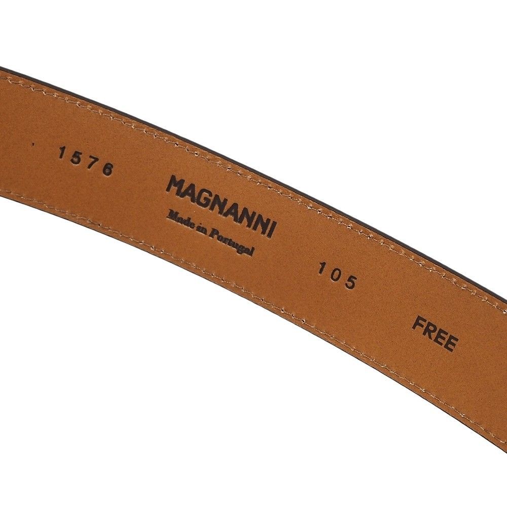 新品 MAGNANNI レザーベルト 【サイズ：FREE】 ブラウン パティーヌ